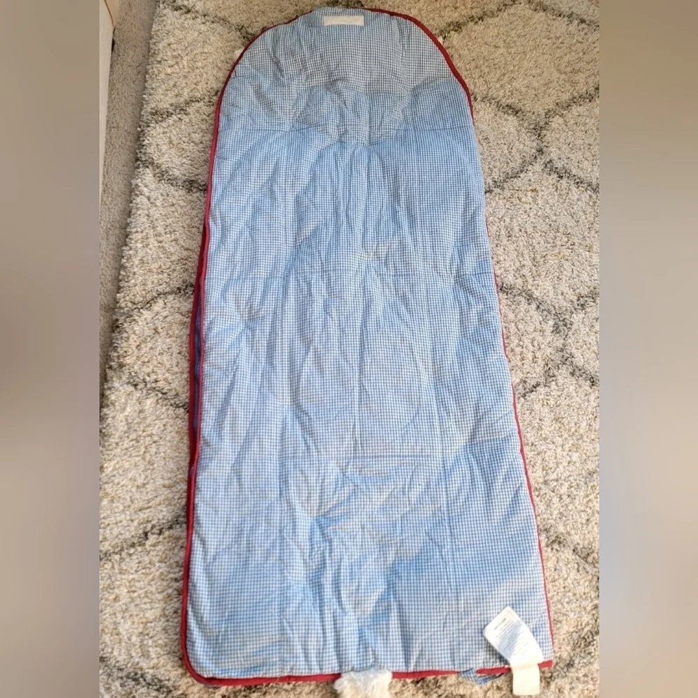 Pottery Barn Kids Shaggy Puppy Dog Sleeping Bag Blue Gingham SEAN - Picture 10 of 13